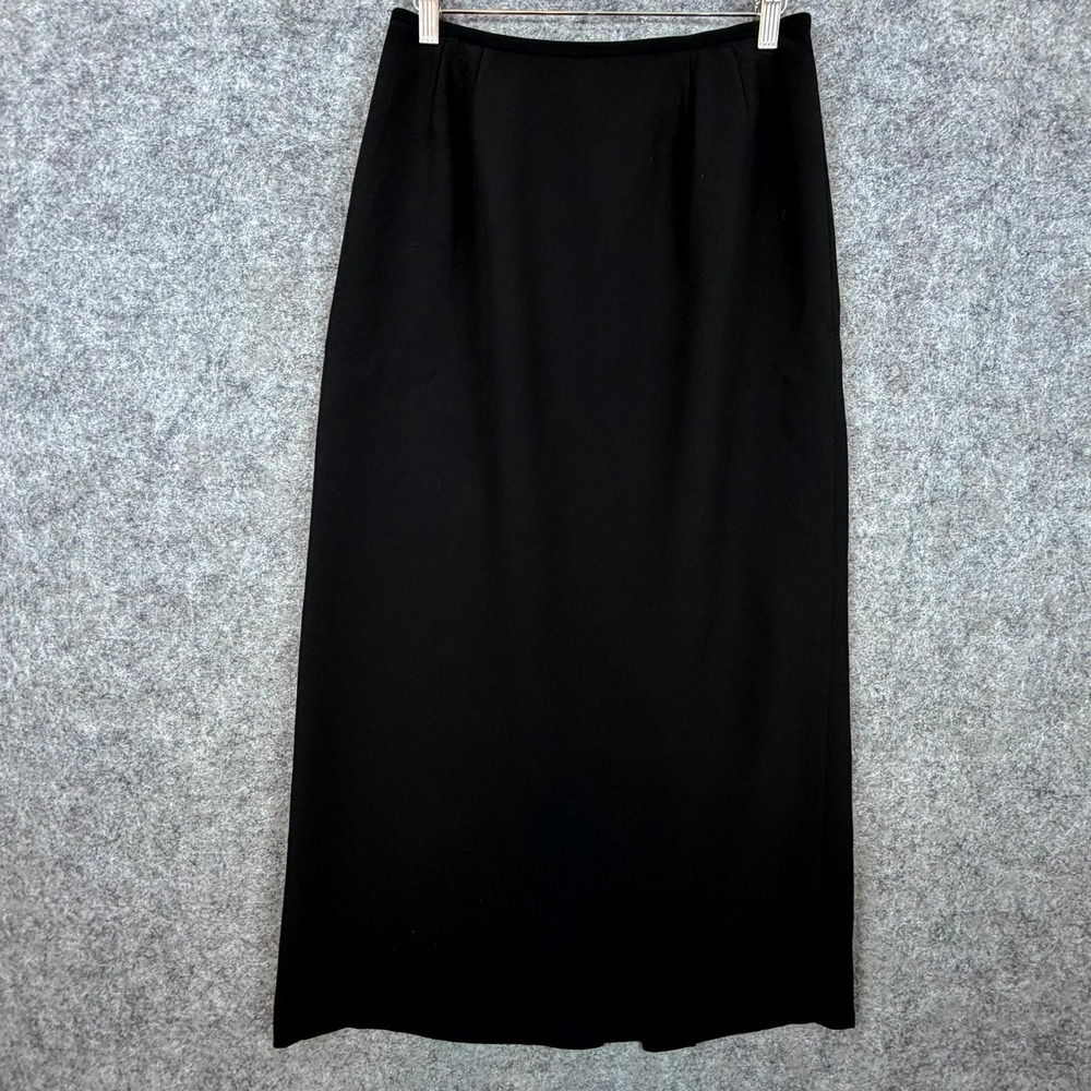 Le Suit Midi Skirt Women 8 Black Vintage Office Chic Neutral Capsule A-Line